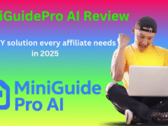 "MiniGuideProAI digital product promotional banner from WarriorPlus"